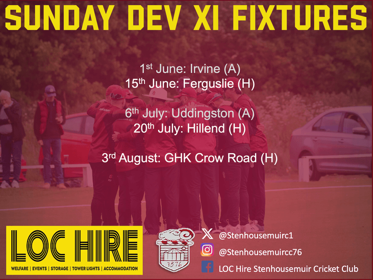 2025 Sunday Dev XI - League Fixtures