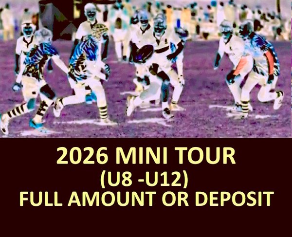 2026 ONE TOURIST - MINI (U8s to U12s only) TOUR DEPOSIT PAYMENT OR FULL AMOUNT