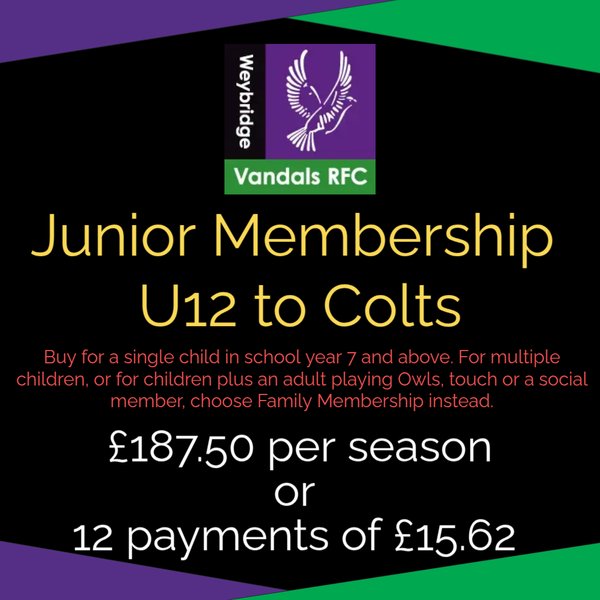 Junior Membership (U12 to U18)