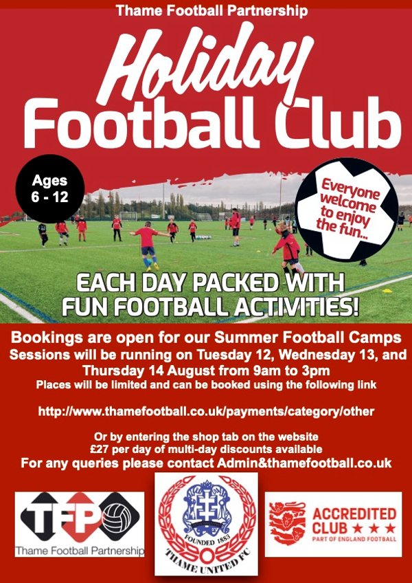 Summer Football Camp w/c 11 August