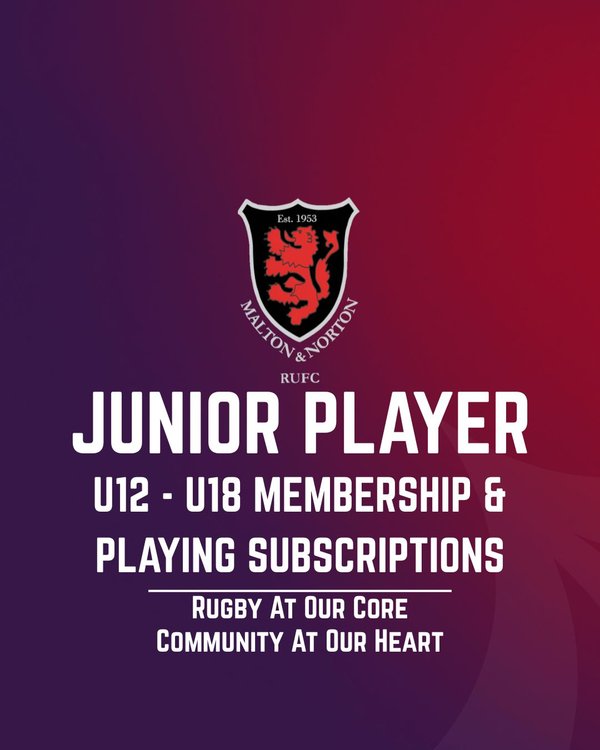 Junior Membership & Playing Subscription U12 - U18
