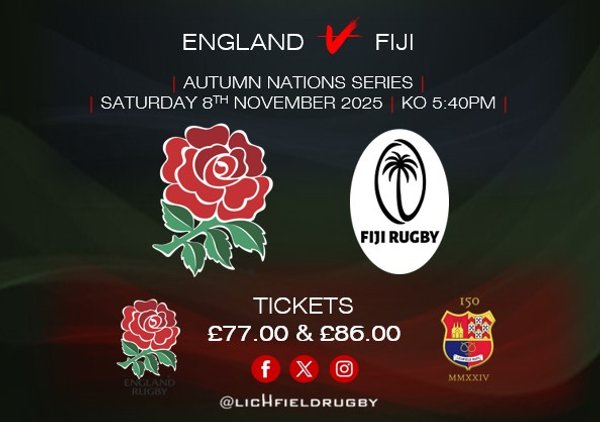ENGLAND V FIJI | SAT 8TH NOV 2025