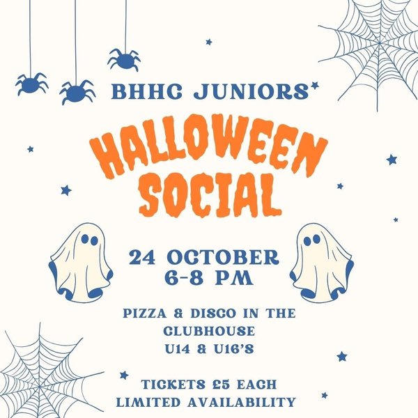 Junior Halloween Social for u14 and u16 BHHC members