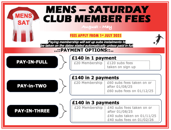 [ M E N S ] 25/26 Club Member Fees [MENS ONLY]