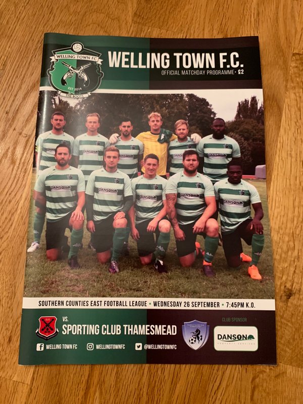 Match Day Programme v Sporting Club Thamesmead