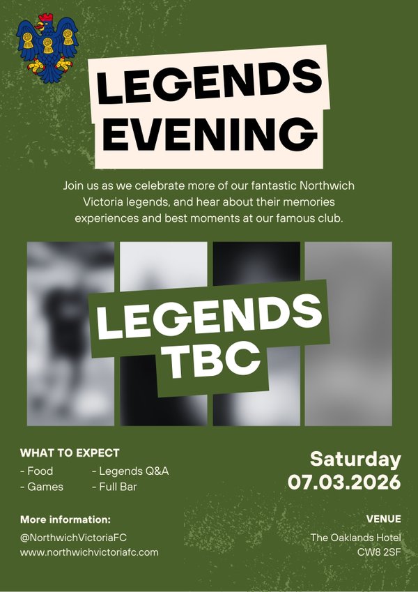 Northwich Victoria Legends Evening 2026
