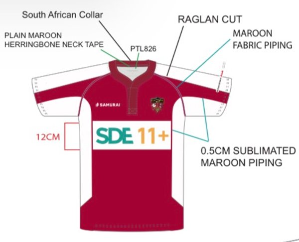 Claret & White Playing Shirt -  SALE -  ONLY CERTAIN SIZES AVAILABLE - WHILE STOCKS LAST