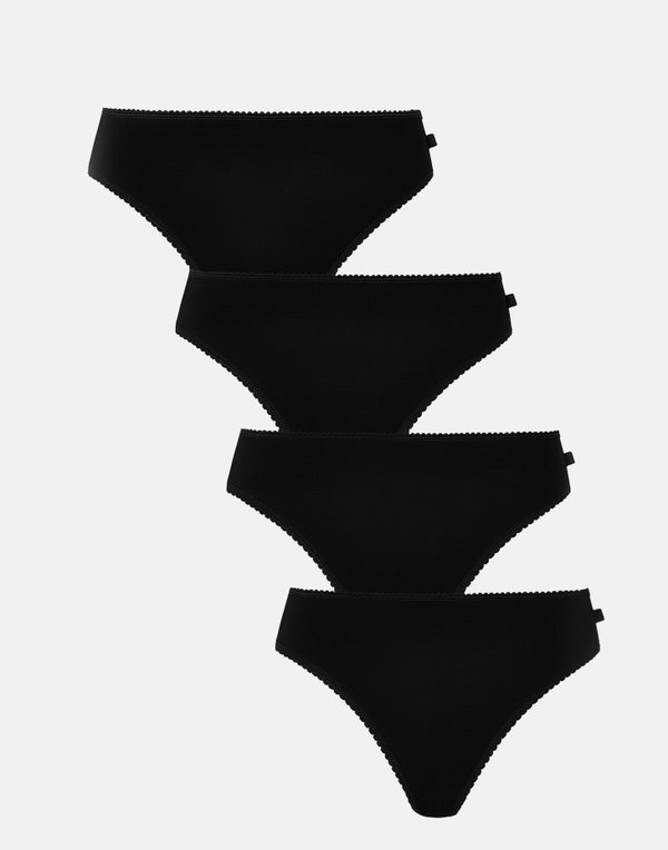 British Boxers : Women's Bamboo High Leg Knickers (Kohl Black 4 pack)