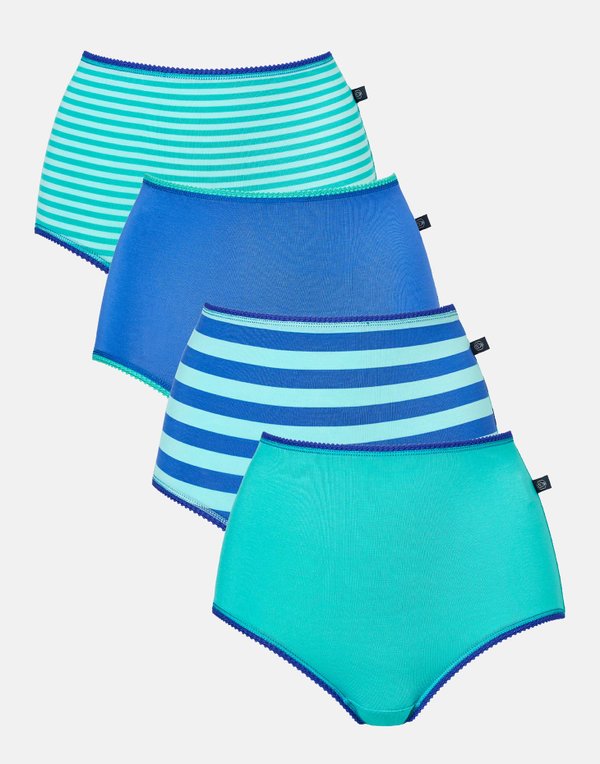 British Boxers : Women's Bamboo Full Briefs (Seagreen 4 pack)