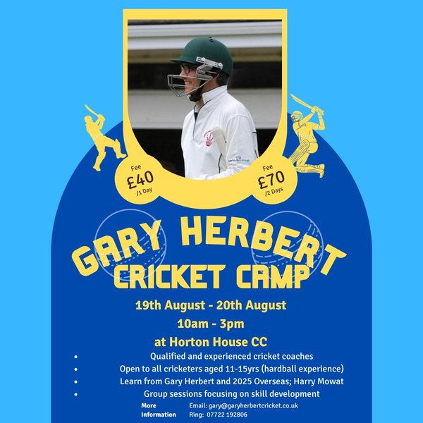 Summer Cricket Camp - Tues 19 & Wed 20th Aug - 10-3pm.