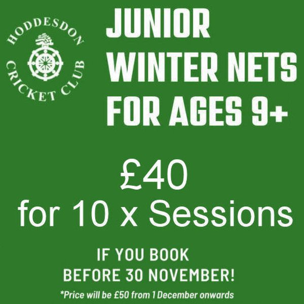 2026 - Junior Winter Nets ages 9+ Early Bird Price - £40