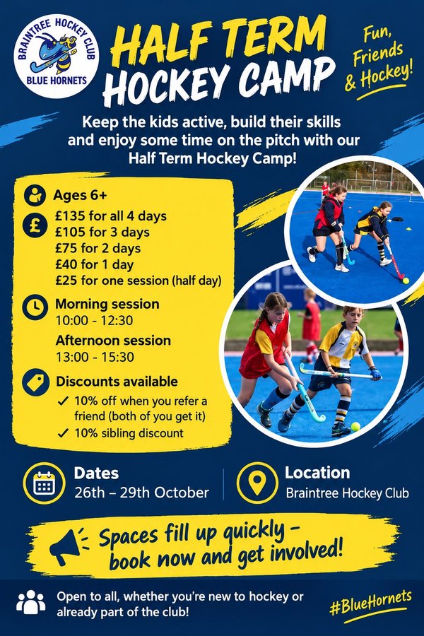 October Half Term Hockey Camp