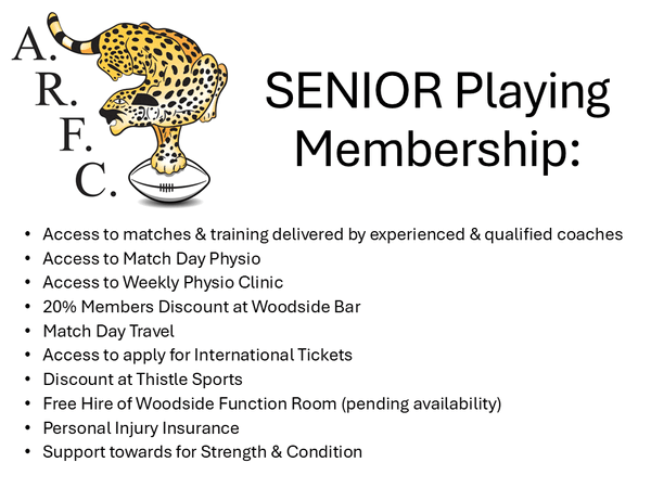 Aberdeenshire RFC Senior Playing Membership 2025/26