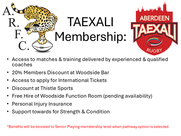 Aberdeenshire RFC Taexali Playing Membership 2025/26