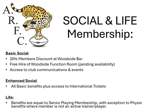 Aberdeenshire RFC Social & Life Membership 2025/26