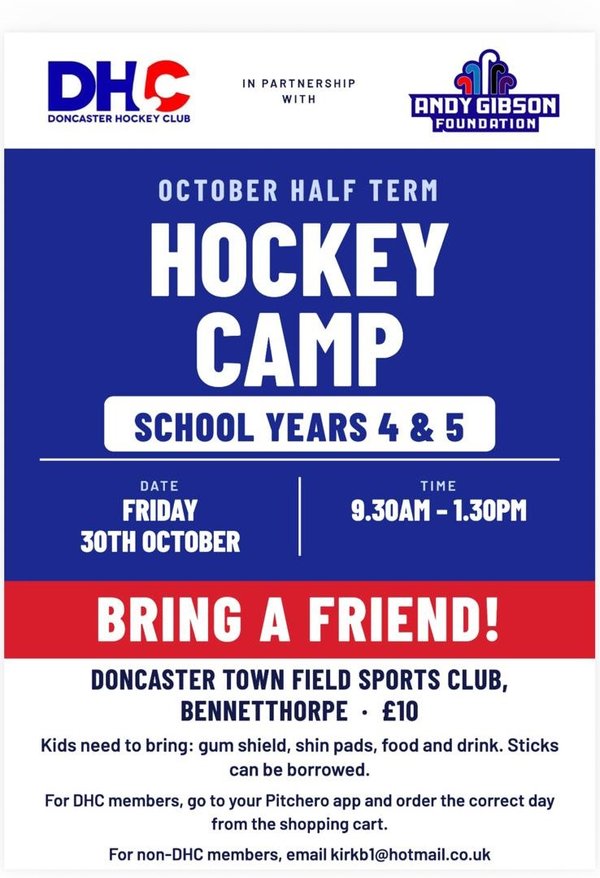 Years 4 & 5 half Term Hockey Camp