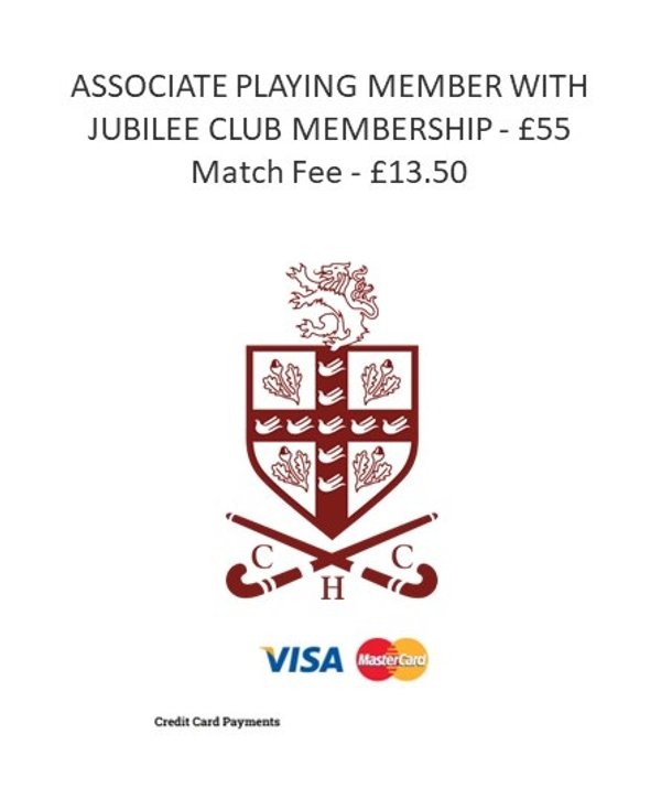 ASSOCIATE PLAYING FULL RATE MEMBER WITH JUBILEE MEMBERSHIP  VIA CARD PAYMENT