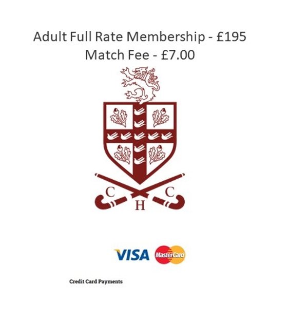 2025/26 Adult Full Rate Membership Fee via Card Payment