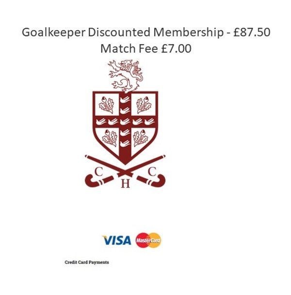 2025/26 GOALKEEPER (WITH OWN KIT)  DISCOUNTED MEMBERSHIP FEE VIA CARD PAYMENT