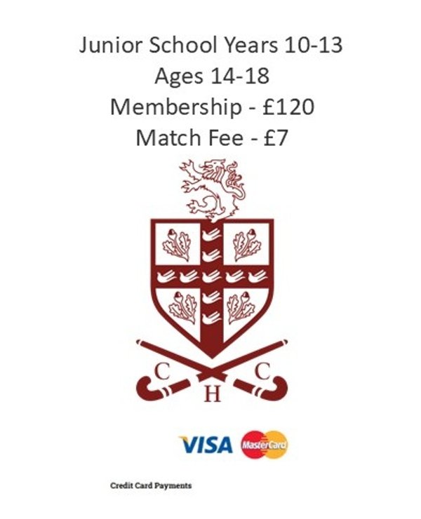 2025/26 Junior (Years 10-13) Membership Fee via Card Payment