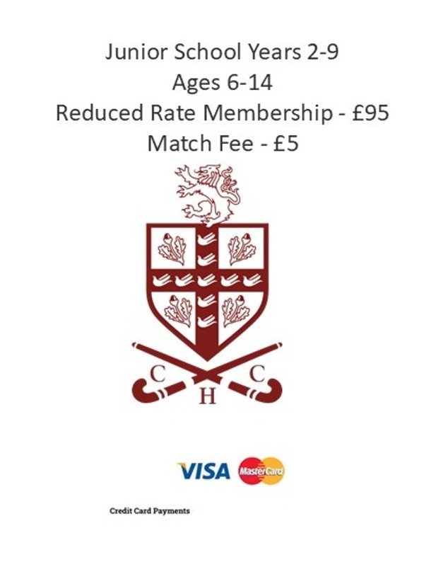 2025/26 Junior (Years 2-9) Membership Fee via Card Payment