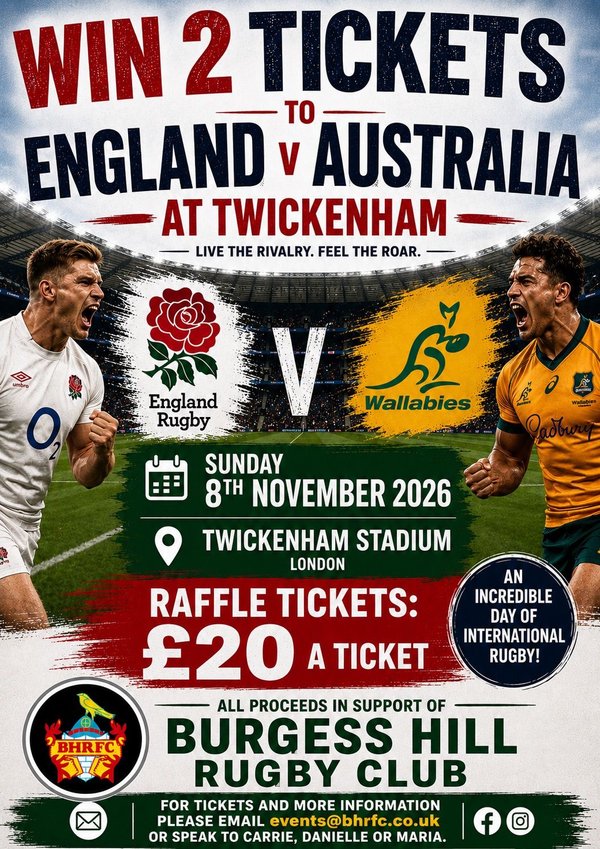 Prize draw - win 2 tickets to England vs Australia