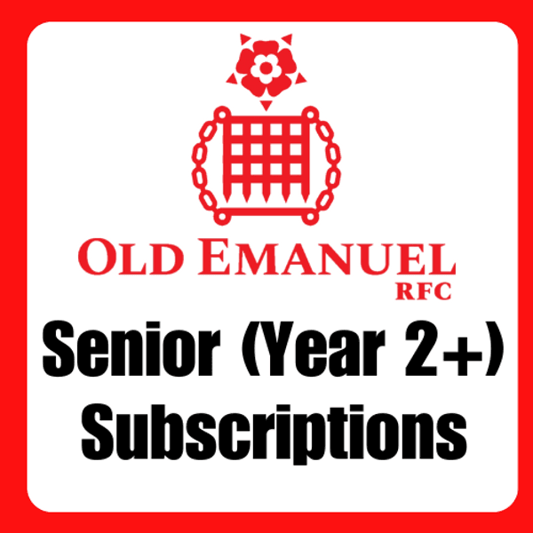 2025/26 Senior Subscription - 1 Player (2nd Year + )