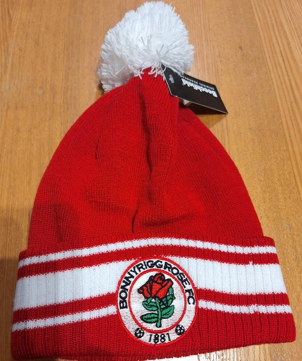 Bonnyrigg Rose Adult Hat White Bobble