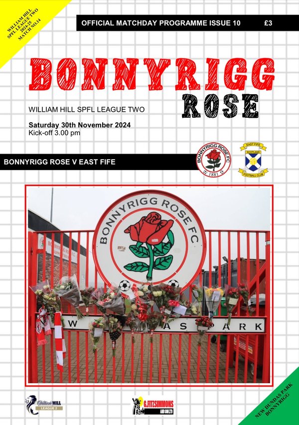 Bonnyrigg Rose v East Fife 30/11/2024