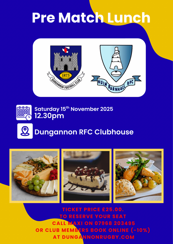 PRE-MATCH MEAL - MU Barnhall