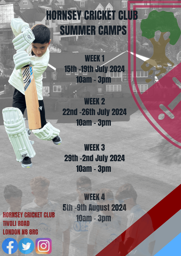 Hardball Cricket Camp - Week 3  - Monday 29th July  - Friday 2nd August 2024