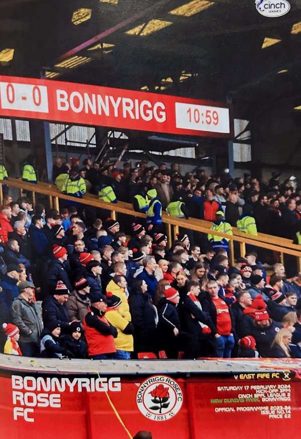 Bonnyrigg Rose v East Fife 17.02.24 Match Programme