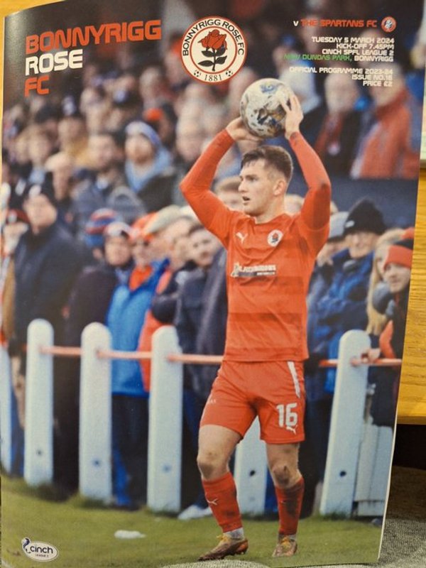 Bonnyrigg Rose v Spartans 05.03.24 Match Programme