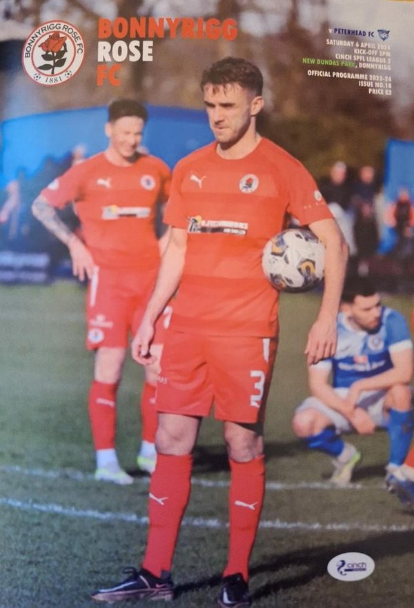 Bonnyrigg Rose v Peterhead 06/04/24