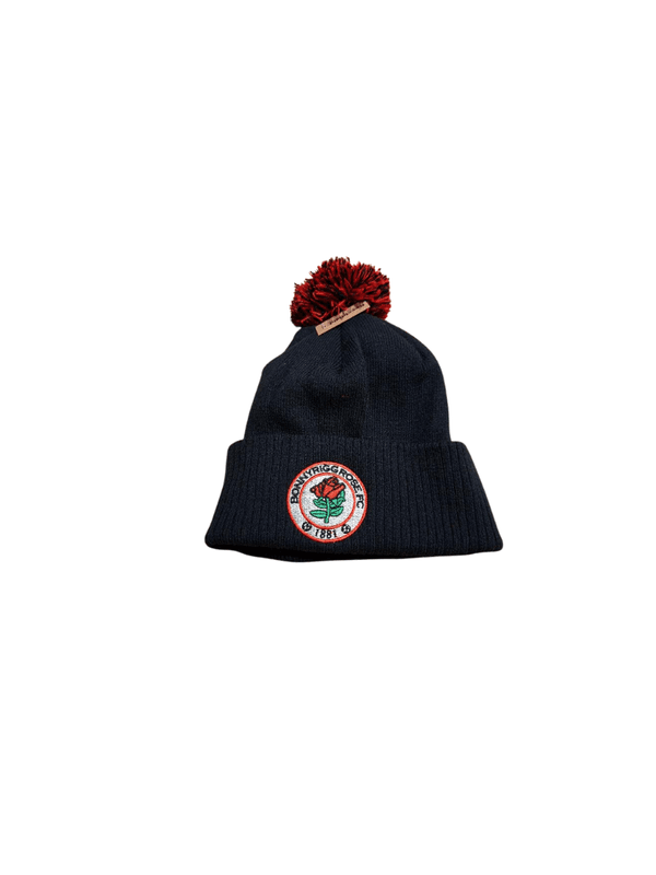 Black Hat with Red Bobble