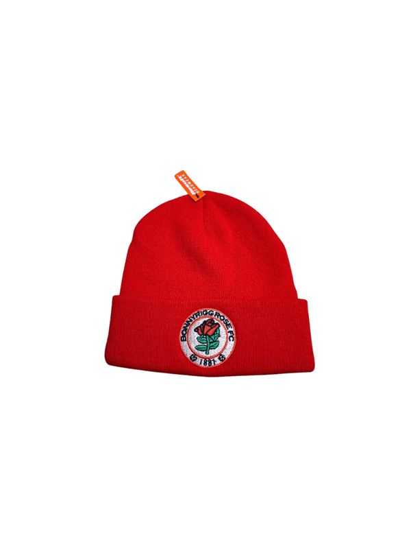 Red Beanie with Fold.