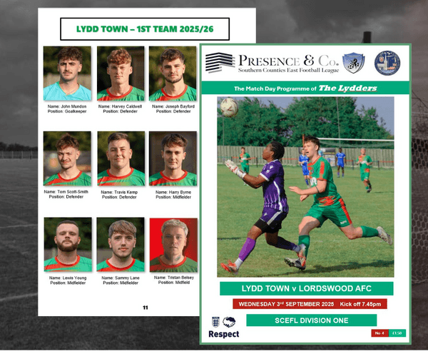 Programme Player Sponsorship 25/26