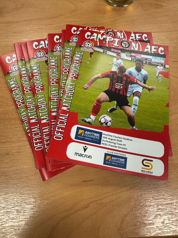 Campion AFC vs Pickering Town - MATCHDAY PROGRAMME 12/08/25