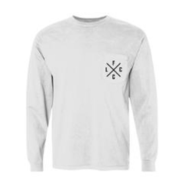 Long Sleeve Pocket Tee White