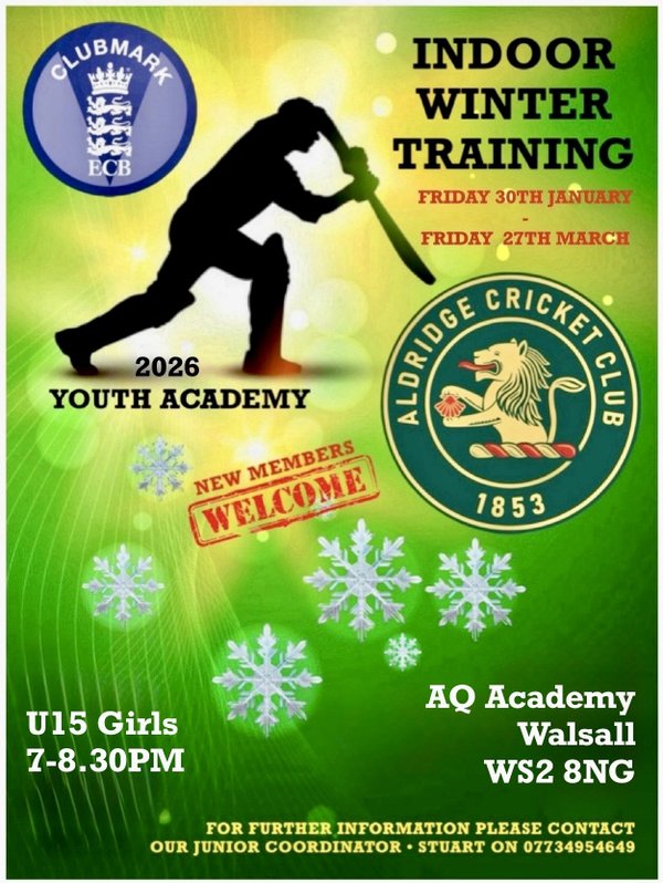 Youth Academy Girls U15 Winter Indoor Training Programme 2026