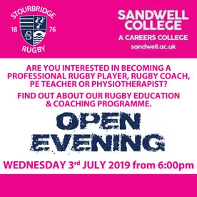 Sandwell College Open Evening at Stourbridge Rugby