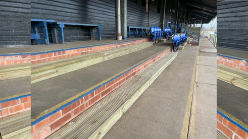 Improvements to main stand terracing are now complete.