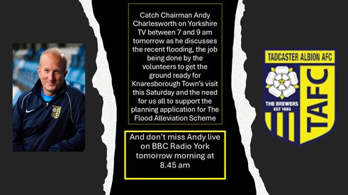 Club Chairman Speaks to Regional Media Tomorrow