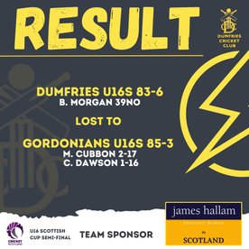 U16s lost out in the Cup Semi-final