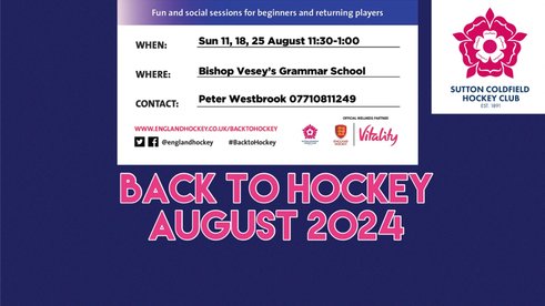 Free taster Hockey Sessions this August