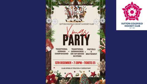 SCHC Christmas Party Saturday 13th December from 7:30pm