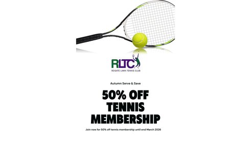 Autumn Serve & Save Offer! 50% off tennis membership fees