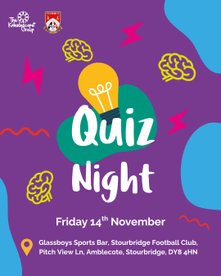 Quiz Night on behalf of the Kaleidoscope Group here on Friday, 14th November!