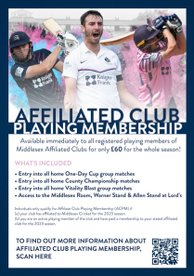 Middlesex Cricket 2023 membership offers