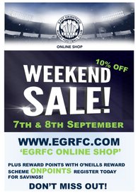 ** EGRFC ONLINE SHOP DISCOUNT WEEKEND **